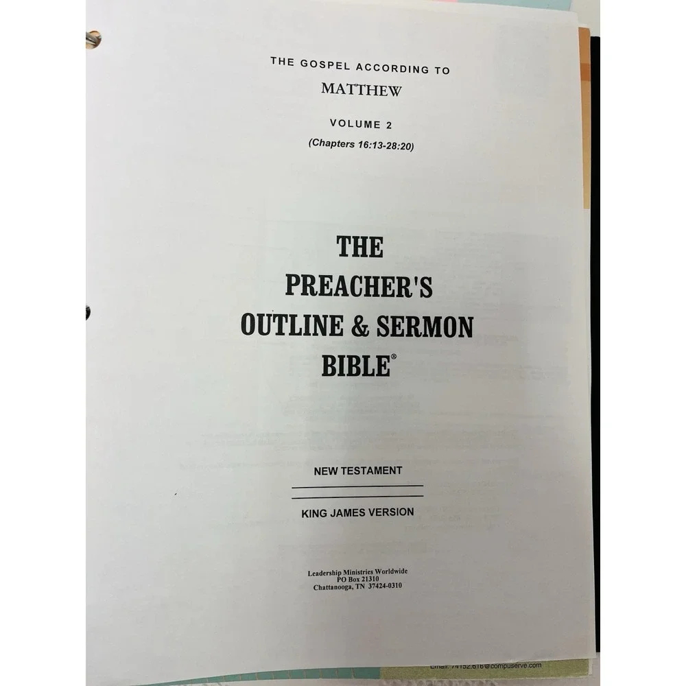 VTG 1996 The Preacher's Outline & Sermon Bible Matthew Part 2 Ch 16-28 Vol 2 KJV